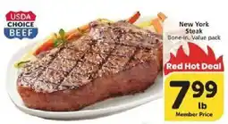 Vons Usda choice beef new york steak offer