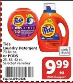 Vons Tide laundry detergent offer