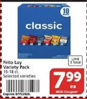 Vons Frito Lay Variety Pack offer