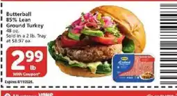 Vons Butterball 85% Lean Ground Turkey offer
