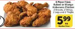 Vons 8 piece fried, baked or mango habanero chicken offer