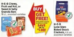 H-E-B H-E-B Chewy, Fruit and Nut, or Sweet & Salty Granola Bars offer