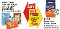 H-E-B H-E-B Chewy, Fruit and Nut, or Sweet & Salty Granola Bars offer