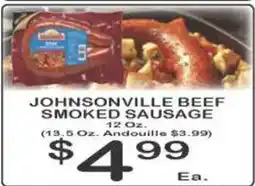Foodland Johnsonville beef smoked sausage offer
