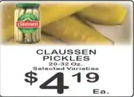 Foodland Claussen pickles offer