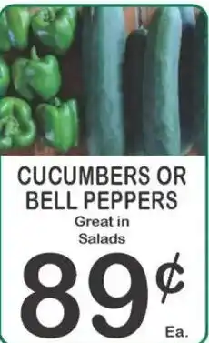 Foodland Cucumbers or Bell Peppers offer