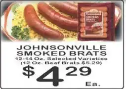 Foodland Johnsonville smoked brats offer