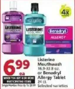Vons LISTERINE Mouthwash or Benadryl Allergy Tablet offer