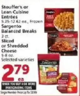 Vons Stouffer's or Lean Cuisine Entrées offer