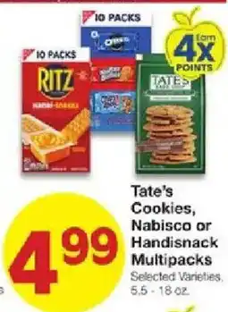 United Supermarkets Tate's Cookies, Nabisco or Handisnack Multipacks offer