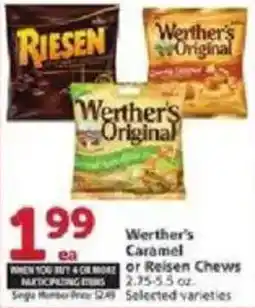 Vons Werther's Caramel or Reisen Chews offer