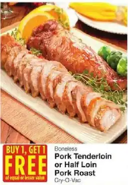 United Supermarkets Boneless Pork Tenderloin or Half Loin Pork Roast offer