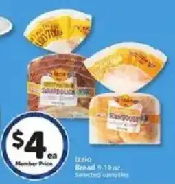 Vons Izzo sourdough bread offer