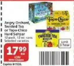Vons Angry Orchard, Twisted Tea or Topo Chico Hard Seltzer offer