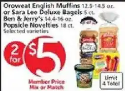 Vons Oroweat English Muffins offer