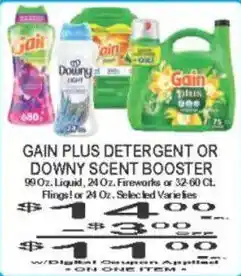 Foodland Gain plus detergent or downy scent booster offer