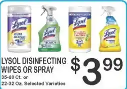 Foodland Lysol disinfecting wipes or spray offer