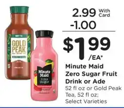 Kroger Minute Maid Zero Sugar Fruit Drink or Ade offer