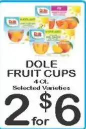 Foodland Dole fruit cups offer