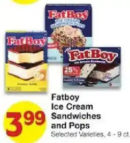 United Supermarkets Fatboy Ice Cream Sandwiches and Pops offer