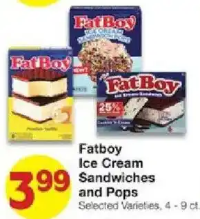 United Supermarkets Fatboy Ice Cream Sandwiches and Pops offer