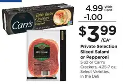 Kroger Private Selection Sliced Salami or Pepperoni offer