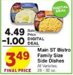 United Supermarkets Main St Bistro Family Size Side Dishes offer
