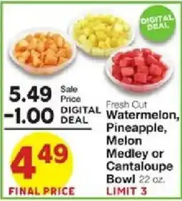 United Supermarkets Fresh Cut Watermelon, Pineapple, Melon Medley or Cantaloupe offer