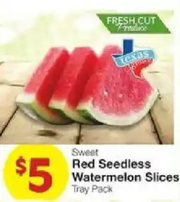 United Supermarkets Sweet Red Seedless Watermelon Slices offer