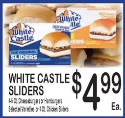 Foodland White Castle Sliders offer
