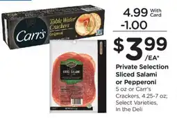 Mariano's Private Selection Sliced Salami or Pepperoni offer