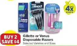 United Supermarkets Gillette or Venus Disposable Razors offer
