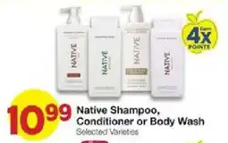 United Supermarkets Native Shampoo, Conditioner or Body Wash offer