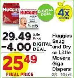 United Supermarkets Huggies Snug and Dry or Little Movers Giga Diapers offer