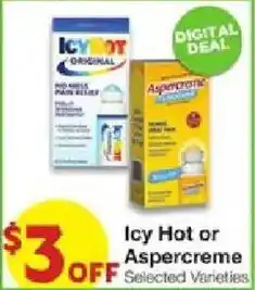 United Supermarkets Icy Hot or Aspercreme offer