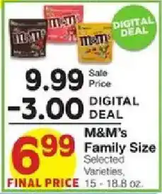 United Supermarkets M&M's Family Size offer