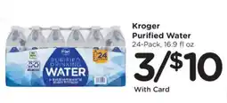 Kroger Kroger purified water offer
