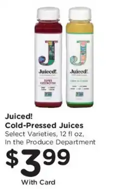 Mariano's Juiced! Cold-Pressed Juices offer