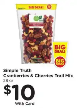 Mariano's Simple Truth Cranberries & Cherries Trail Mix offer