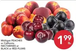 Pete's Fresh Market Michigan peaches or california nectarines or black or red plums offer