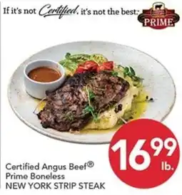 Pete's Fresh Market Certified Angus Beef® Prime Boneless New York Strip Steak offer