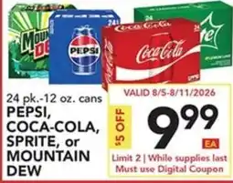 Pete's Fresh Market Pepsi, Coca-Cola, Sprite, or Mountain Dew offer