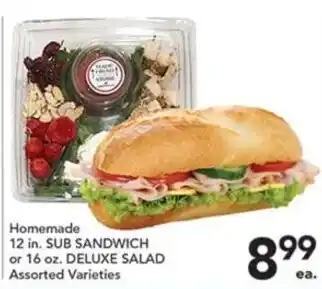 Pete's Fresh Market Homemade Sub Sandwich or Deluxe Salad offer