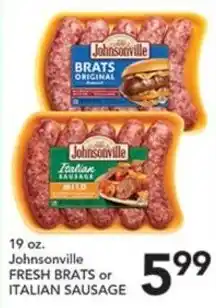 Pete's Fresh Market Johnsonville fresh brats or italian sausage offer