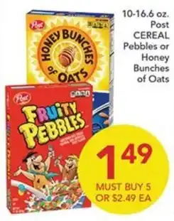 Pete's Fresh Market Post cereal pebbles or honey bunches of oats offer