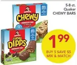 Pete's Fresh Market Quaker chewy bars offer