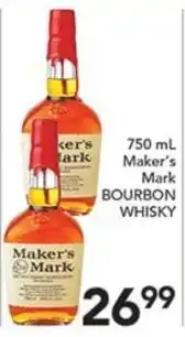 Pete's Fresh Market Maker's Mark Bourbon Whisky offer