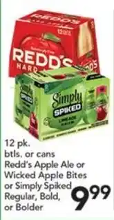 Pete's Fresh Market Redd's Apple Ale or Wicked Apple Bites or Simply Spiked offer