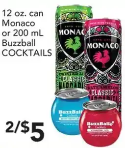 Pete's Fresh Market Monaco Buzzball Cocktails offer