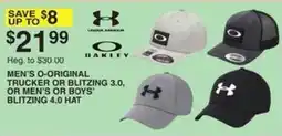 Dunham's Sports Under Armour or Oakley Men's O-Original Trucker or Blitzing 3.0, or Men's or Boys' Blitzing 4.0 Hat offer